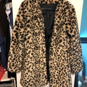 Cheetah print fur coat